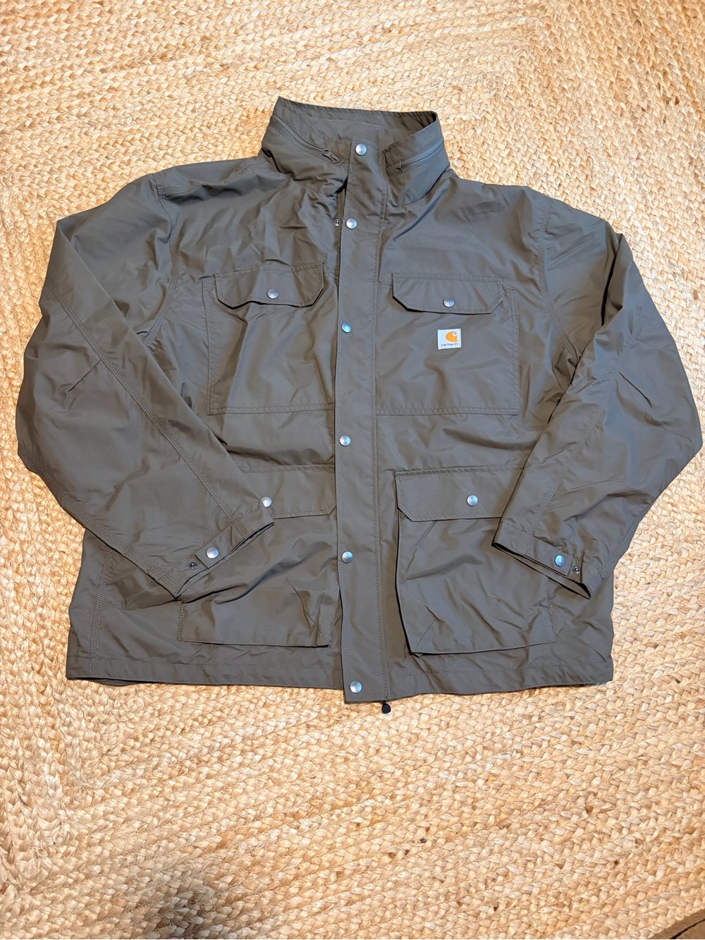 Carhartt Men's Olive Green Field Jacket with Snap Pockets